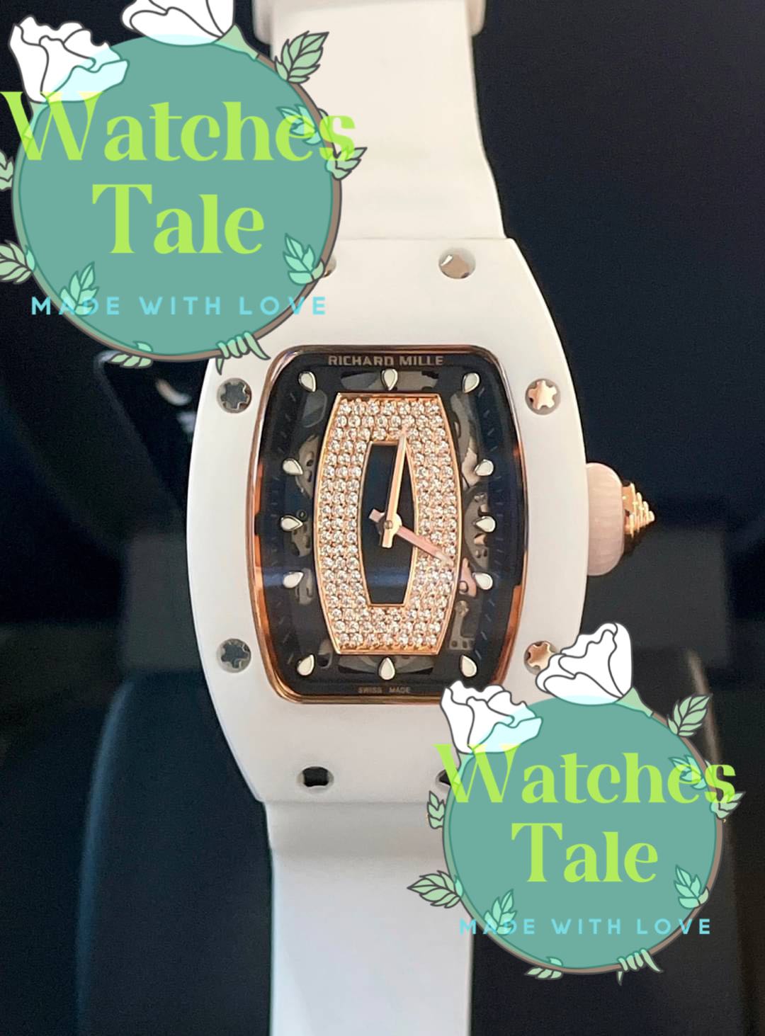 Richard Mille RM07 Ladies Diamond White Rubber Swiss Movement