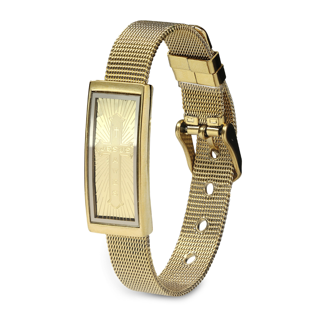 Cross Gold Stainless Bracelet