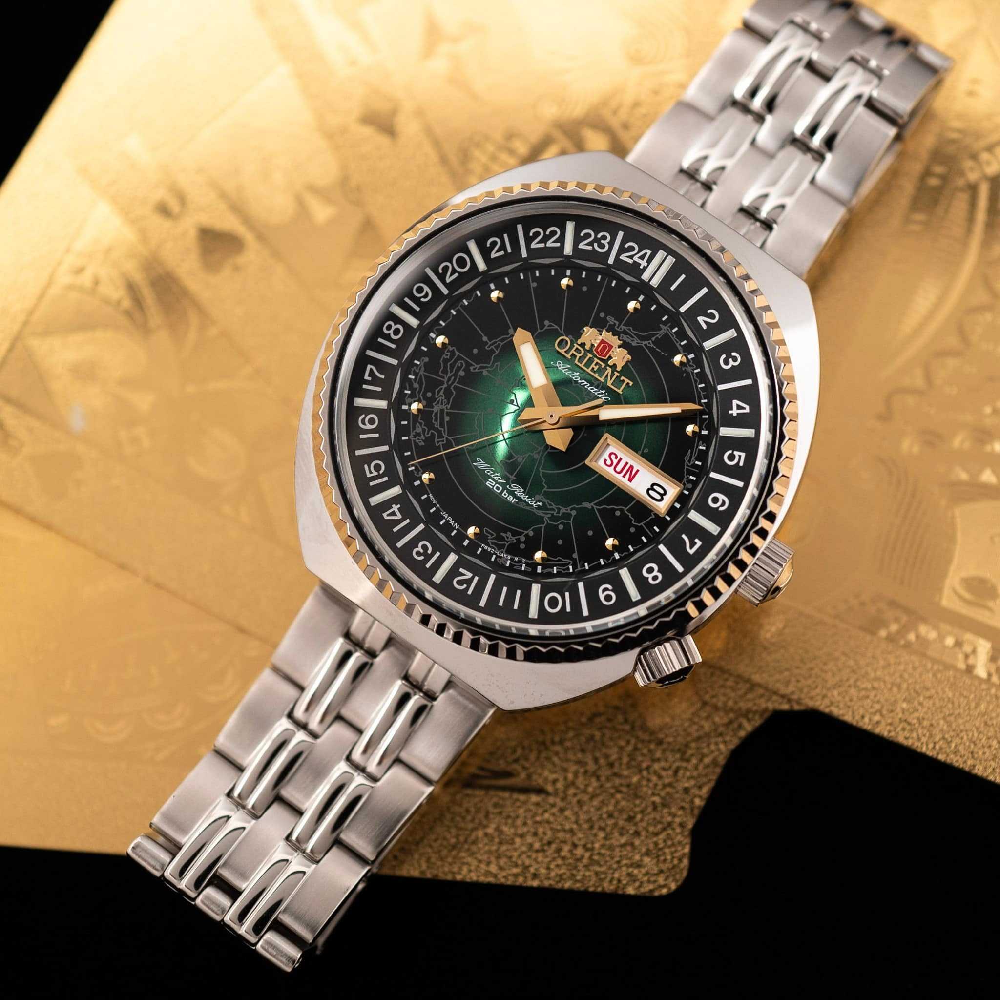 ORIENT World Map นาฬิกาข้อมือ Automatic รุ่นแผนที่โลก (ORRA-AA0E02E) (ขนาด 43.5 mm.)