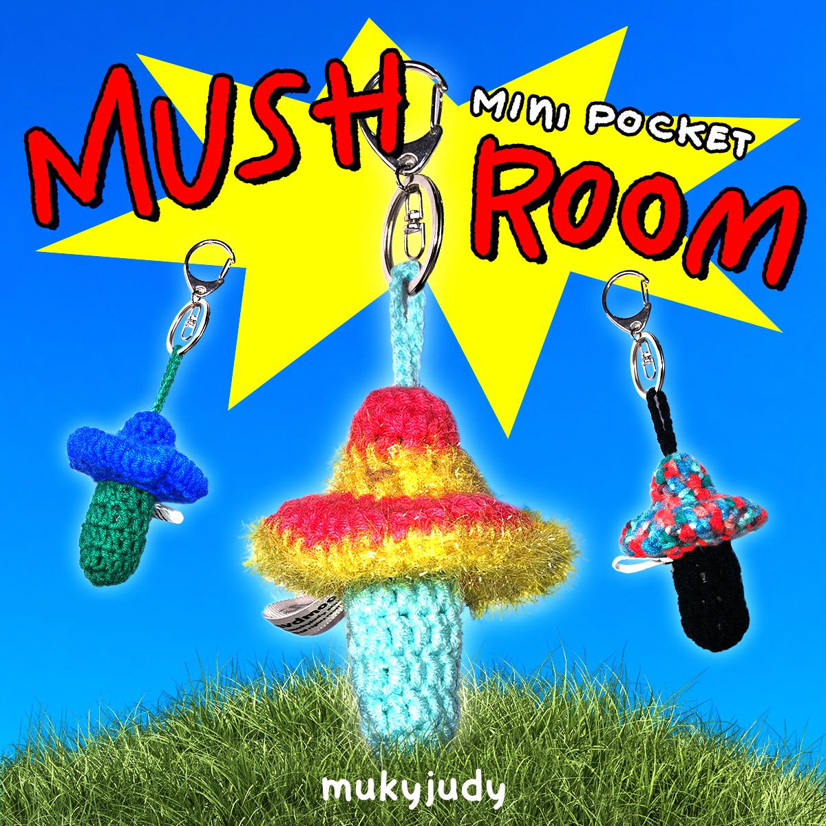 (CUSTOM MADE) Mushroom Keyring & Mini pocket 🍄