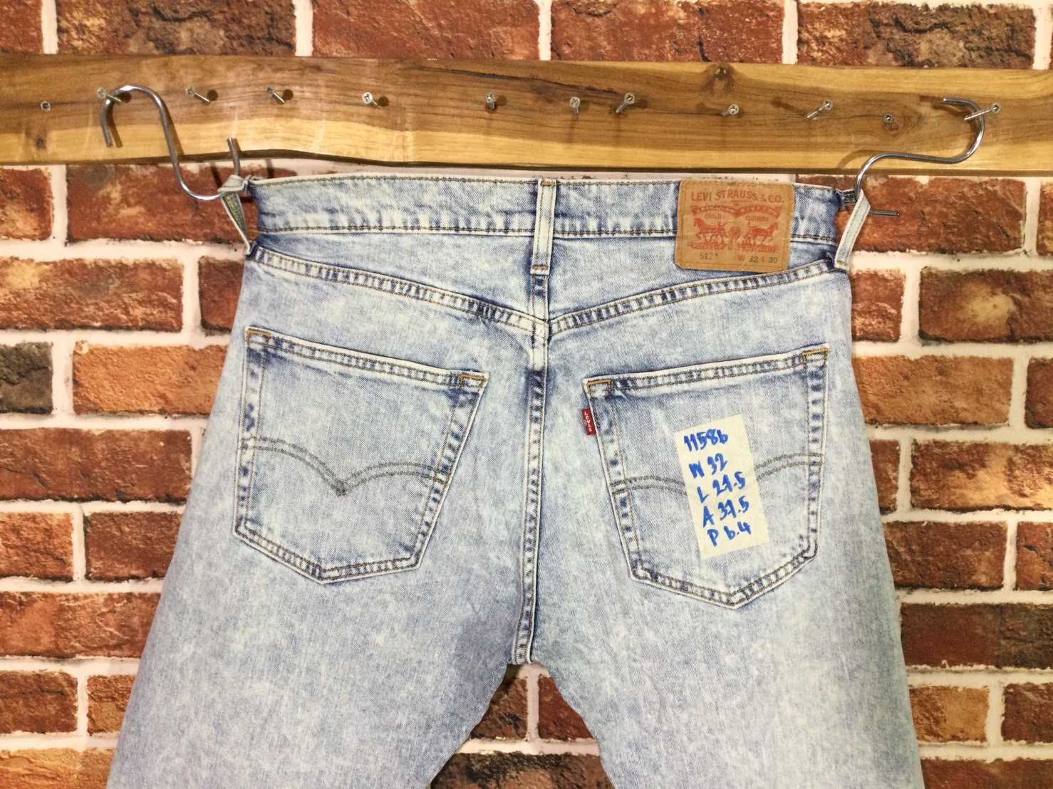 รหัส11586 Levi's512(ตรงป้าย) (ผ้ายืด) (DS)  Made in Pakistan  เลขกระดุมลาง วัดจริง เอว32