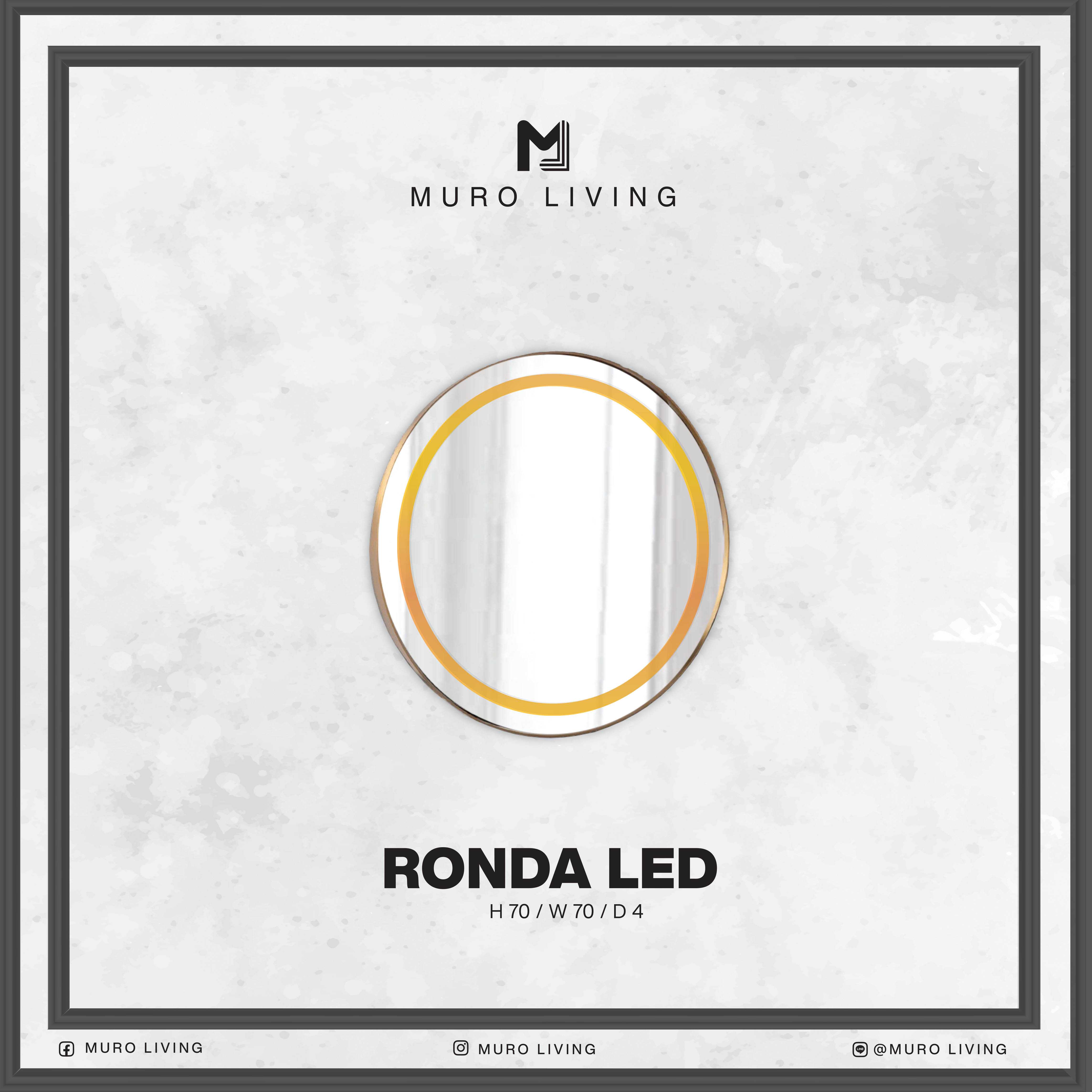 กระจกตกแต่งผนังดีไซน์ Muro Living รุ่น RONDA LED