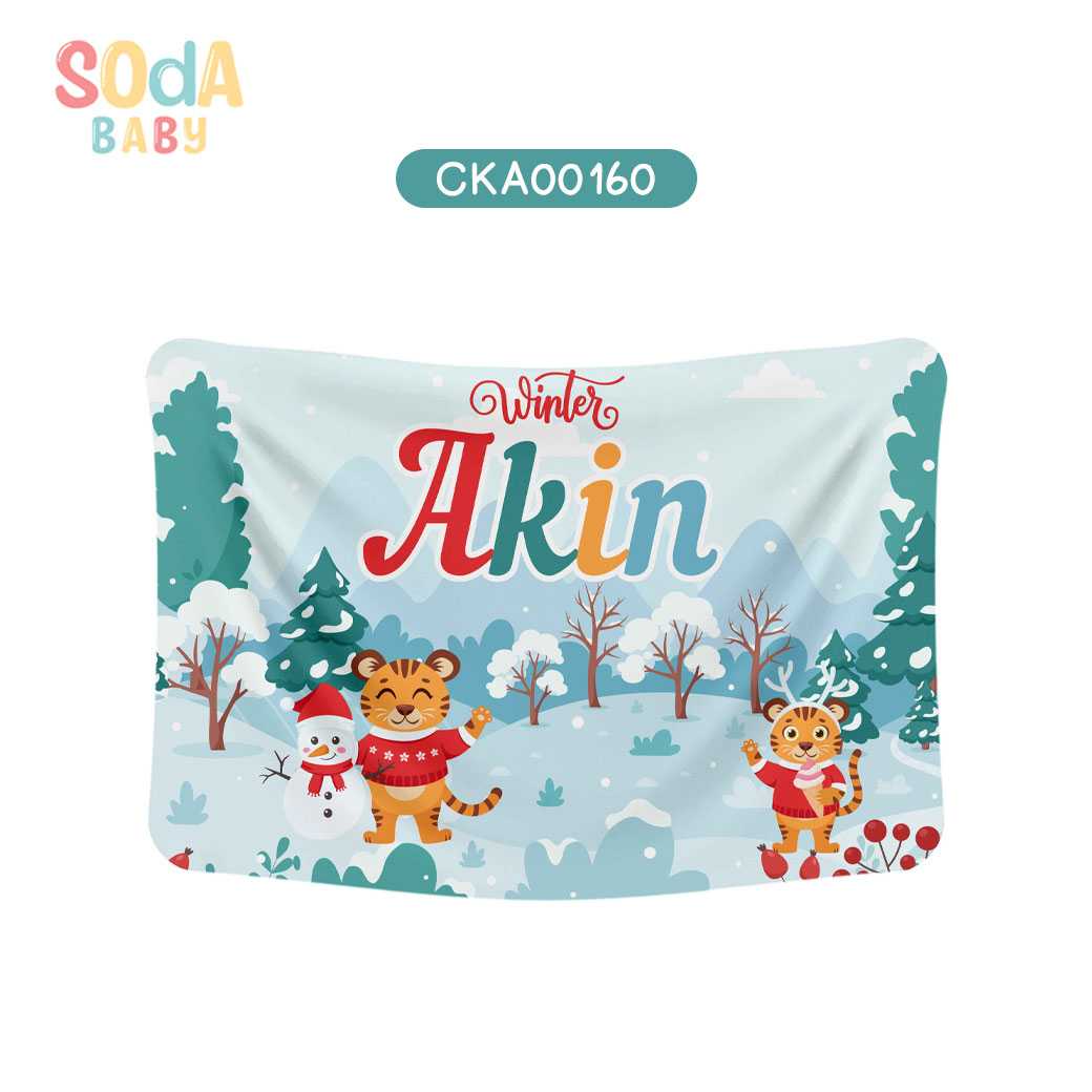 ผ้าห่มเด็ก ลาย Winter ใส่ชื่อได้ รหัส CKA00160 ⛄️❄️#Winter #SOdAbaby