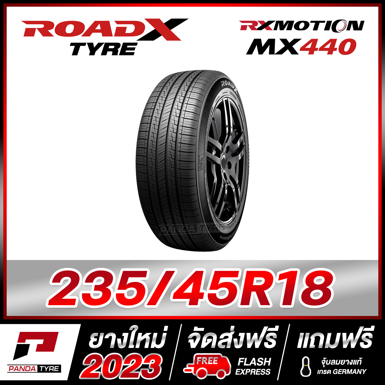 ROADX 235/45R18 (ยางขอบ18) รุ่น MX440 จำนวน 1 เส้น (ยางใหม่ผลิตปี 2023)