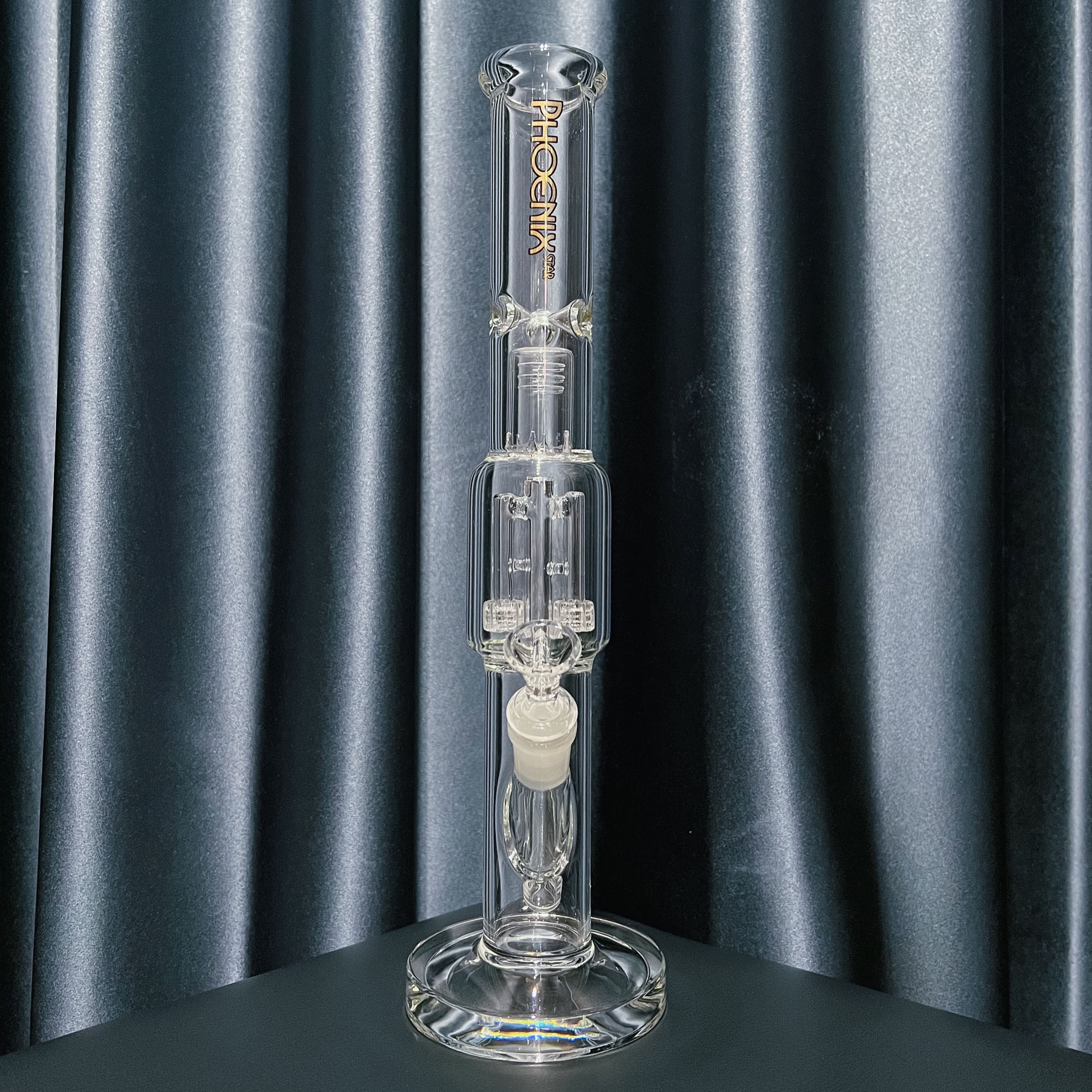 Phoenix Star Straight Bong with Double Matrix Perc | 38 cm