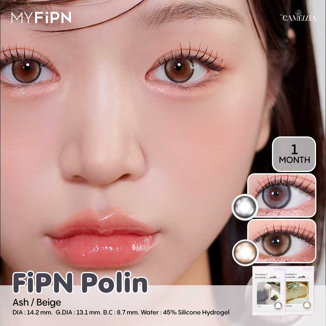 MYFiPN รุ่น FiPN Polin สี Beige / Ash คอนแทคเลนส์เกาหลีรายเดือน ค่าสายตา 0.00 ถึง -5.00