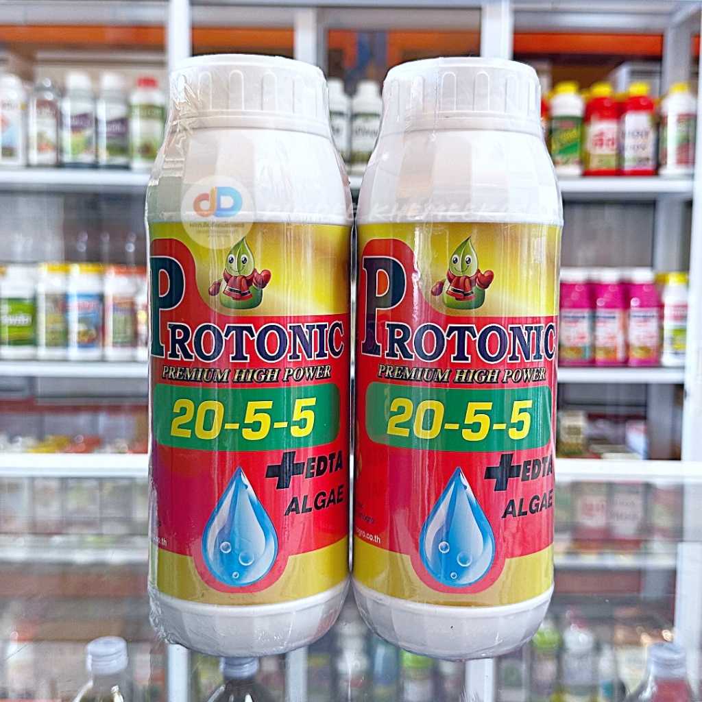 ปุ๋ยน้ำ (ุชุด2ขวด) ปุ๋ยน้ำ 20-5-5 + EDTA Zn S ALGAE ปุ๋ยน้ำทางใบ ขนาด 1 ลิตร แตกใบอ่อน ยอดอ่อน