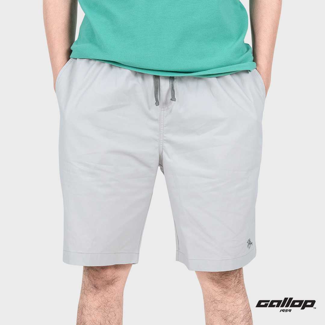 GALLOP : Twill Shorts กางเกงขาสั้นเอวยางยืดผู้ชาย รุ่น GS9027  สี ครีม