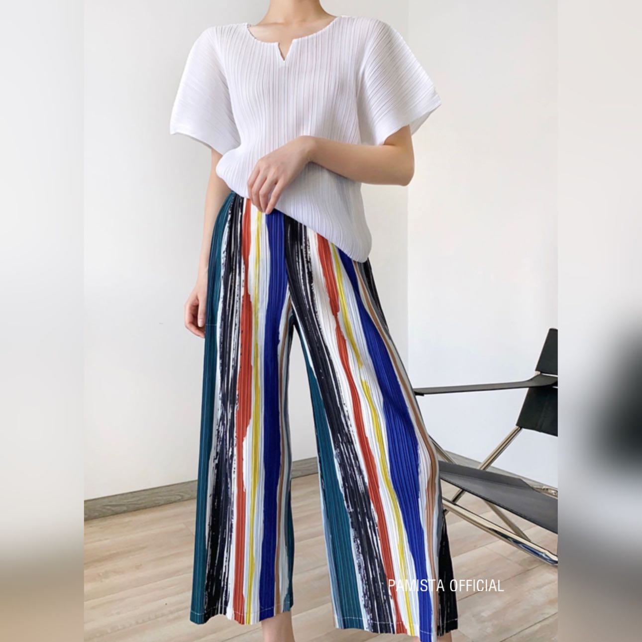 WPP02435-Color striply pant