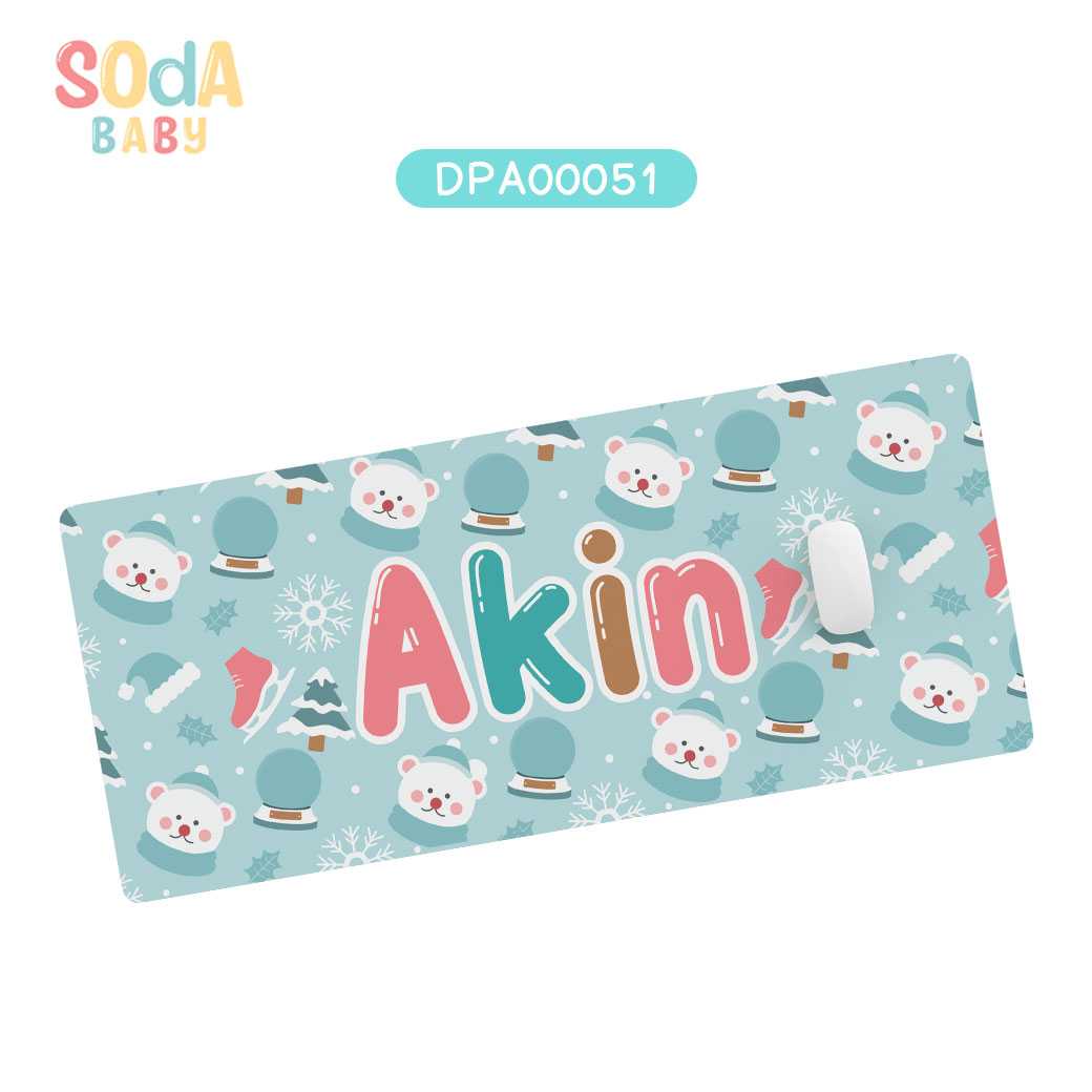 แผ่นรองเมาส์ Mouse Pad ลาย Winter #ใส่ชื่อได้ รหัส DBA00051 ⛄️❄️#Winter #SOdAbaby