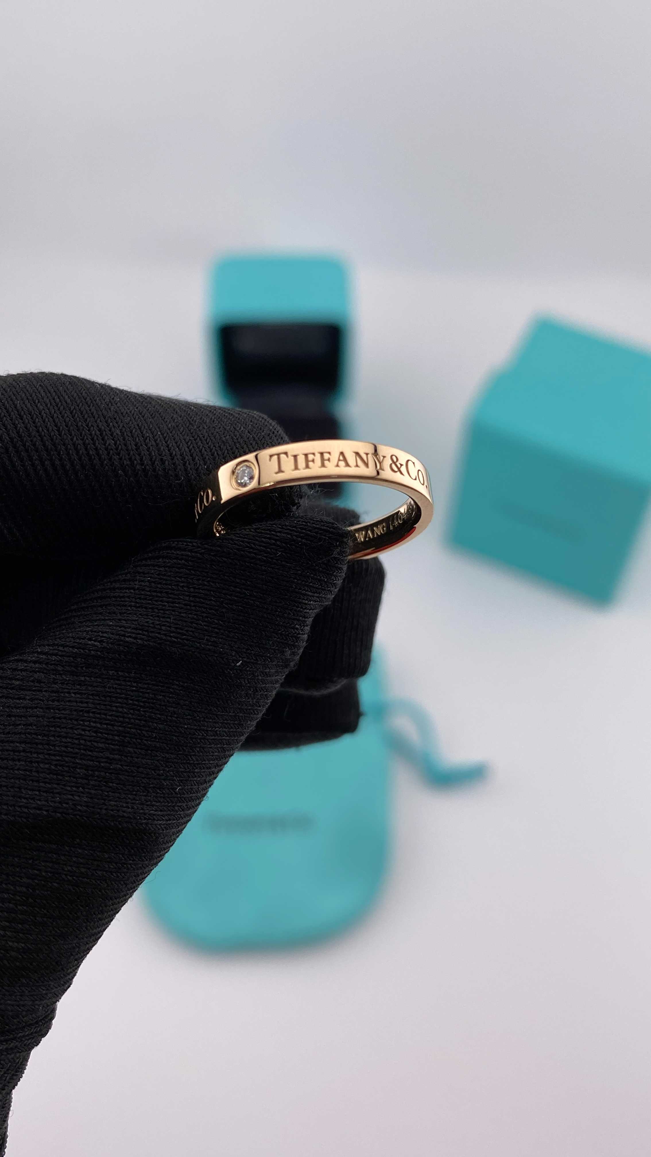 (sz 50) Tiffany and Co Tiffany Band Ring Pink Gold