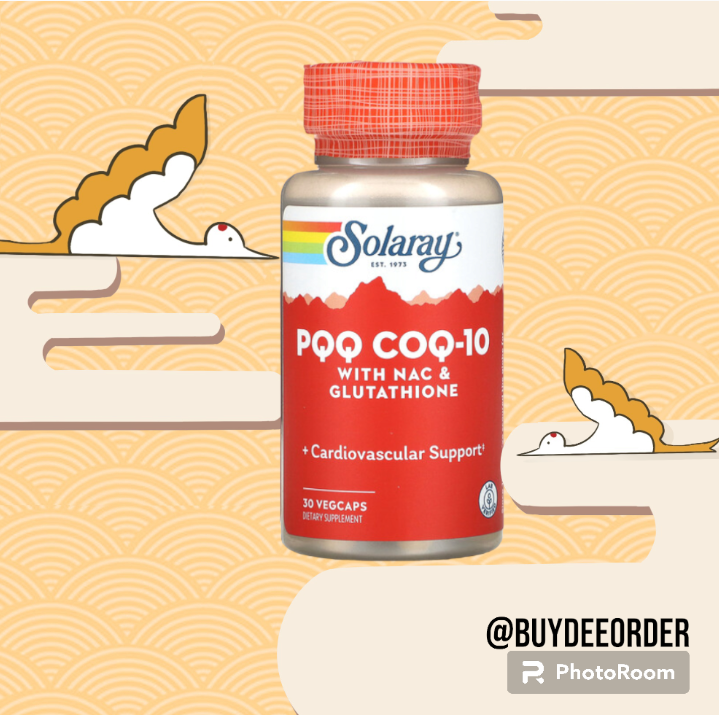 (Pre-order) Solaray PQQ CoQ-10 NAC & Glutathione 30vc 