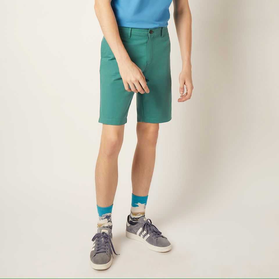 กางเกงชิโน่ขาสั้น สีเขียว | 03778