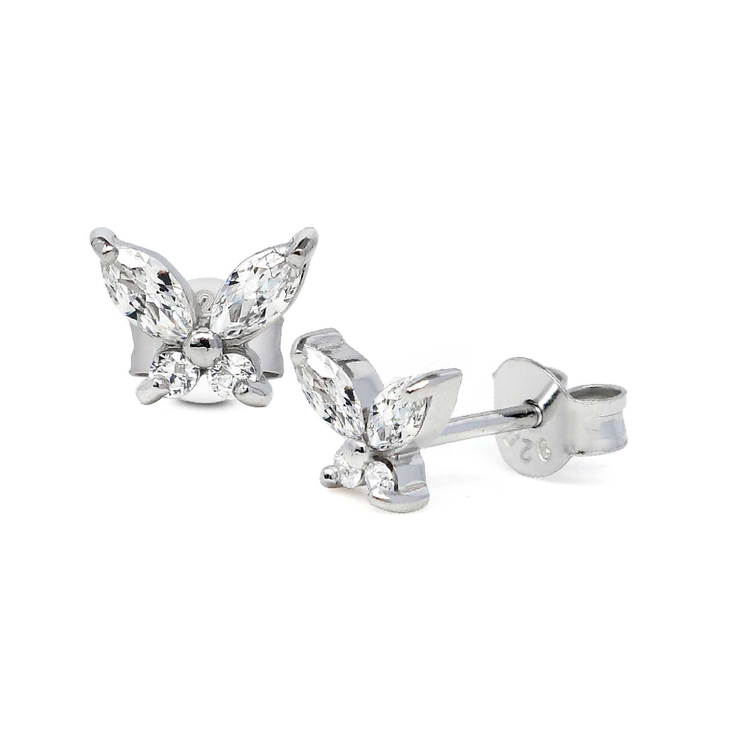ฺButterfly Earrings With CZ