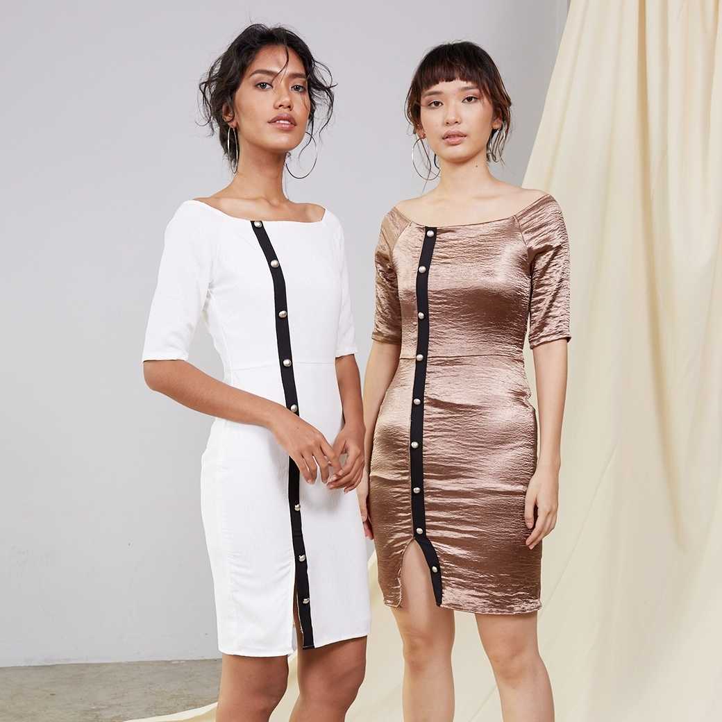 เดรสผู้หญิง - Mila PF18 L24 (Brown)