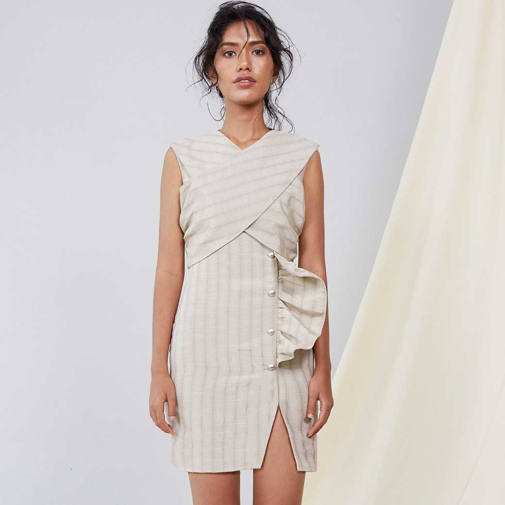 เดรสสั้นผู้หญิง - Mila PF18 L29 (Gray)