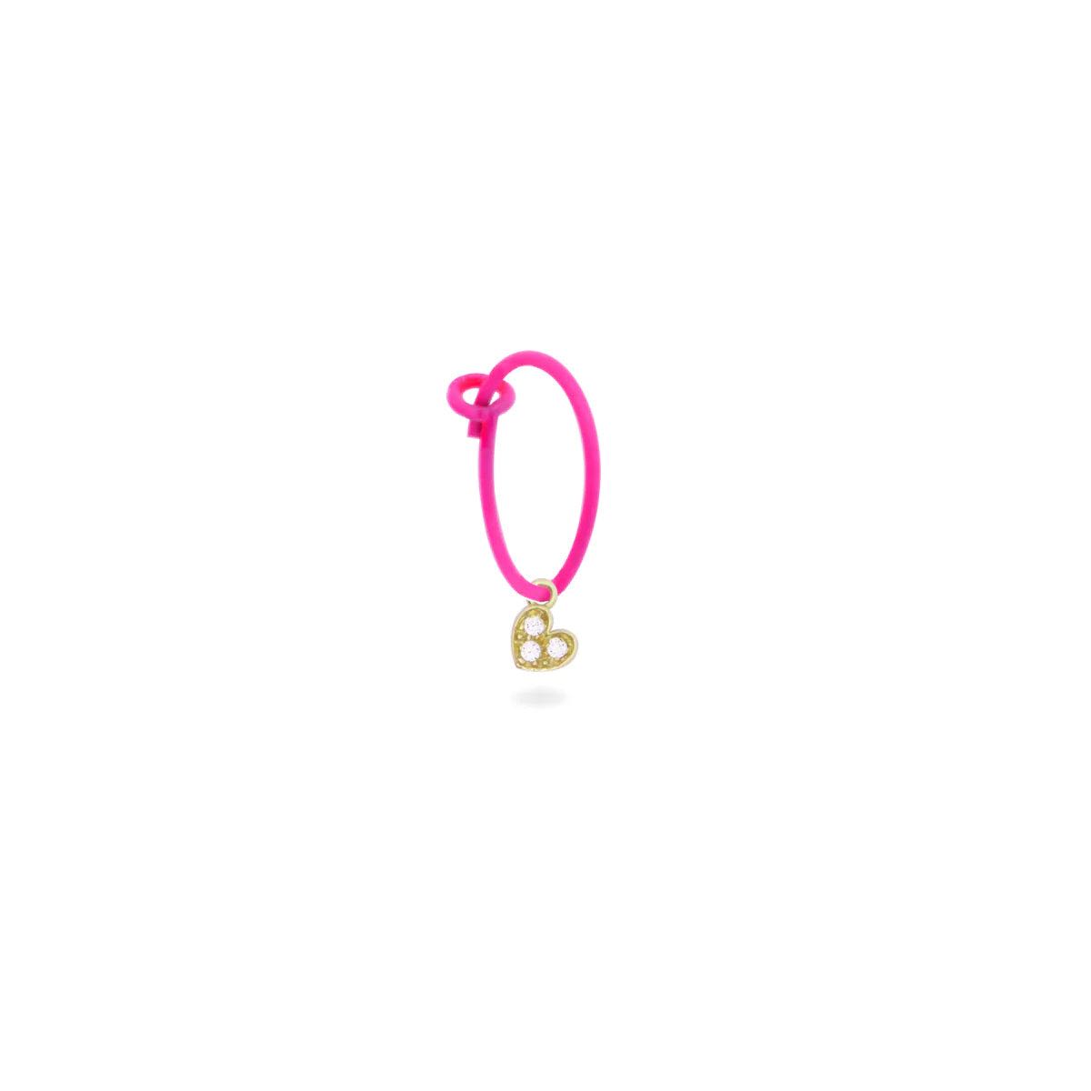 EARRINGS - Heart Lab Grown Diamond Hoop