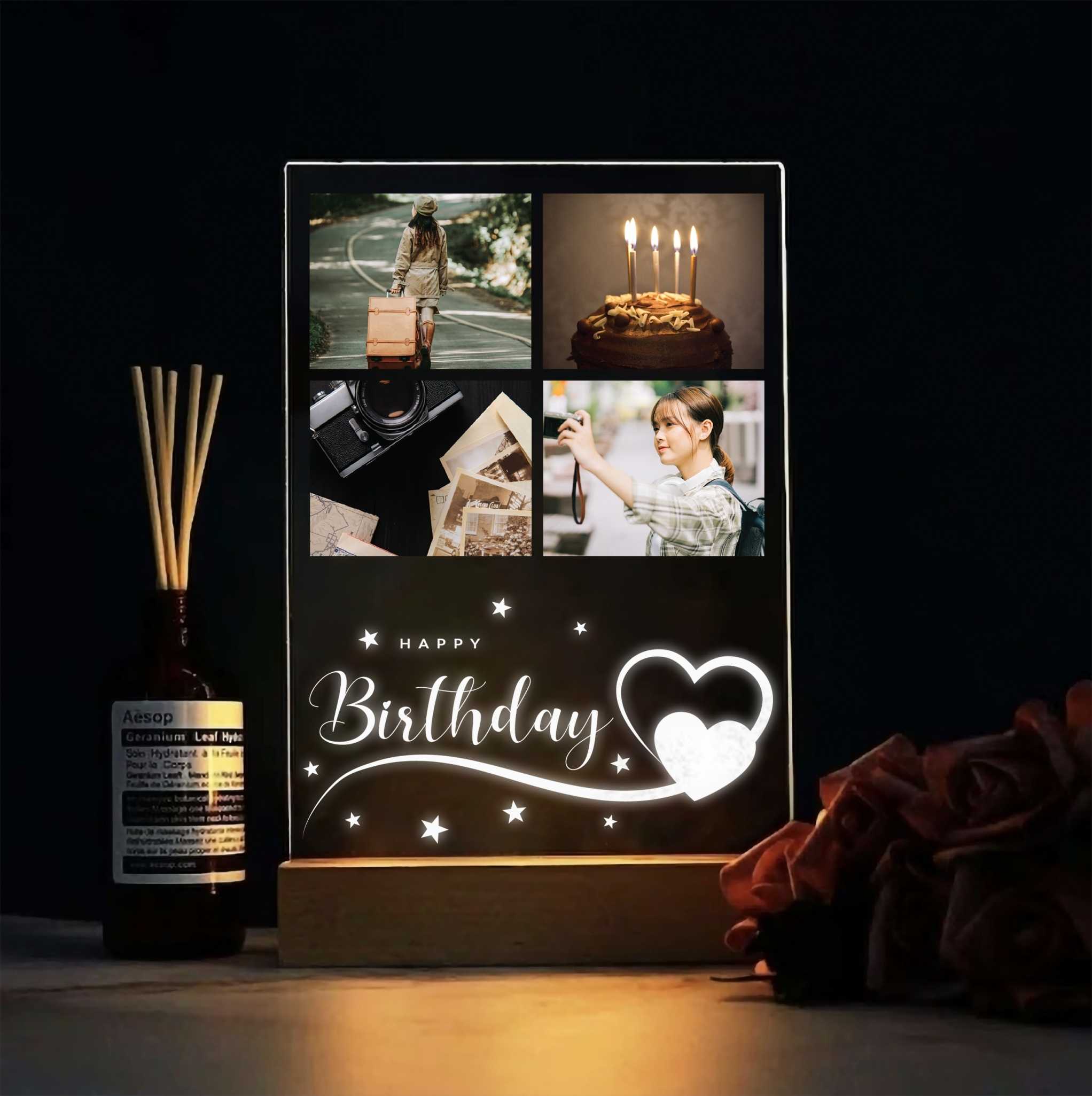 Happylife New collection  โคมไฟอะคริลิคสั่งทำ สกรีนUV ของขวัญวันเกิด ห้แฟน แต่งงาน วันครบรอบ