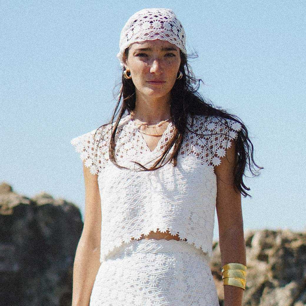 (พร้อมส่ง) Perana เสื้อลูกไม้ Zuri Tank สี WHITE ขาว (ซับในขาว)