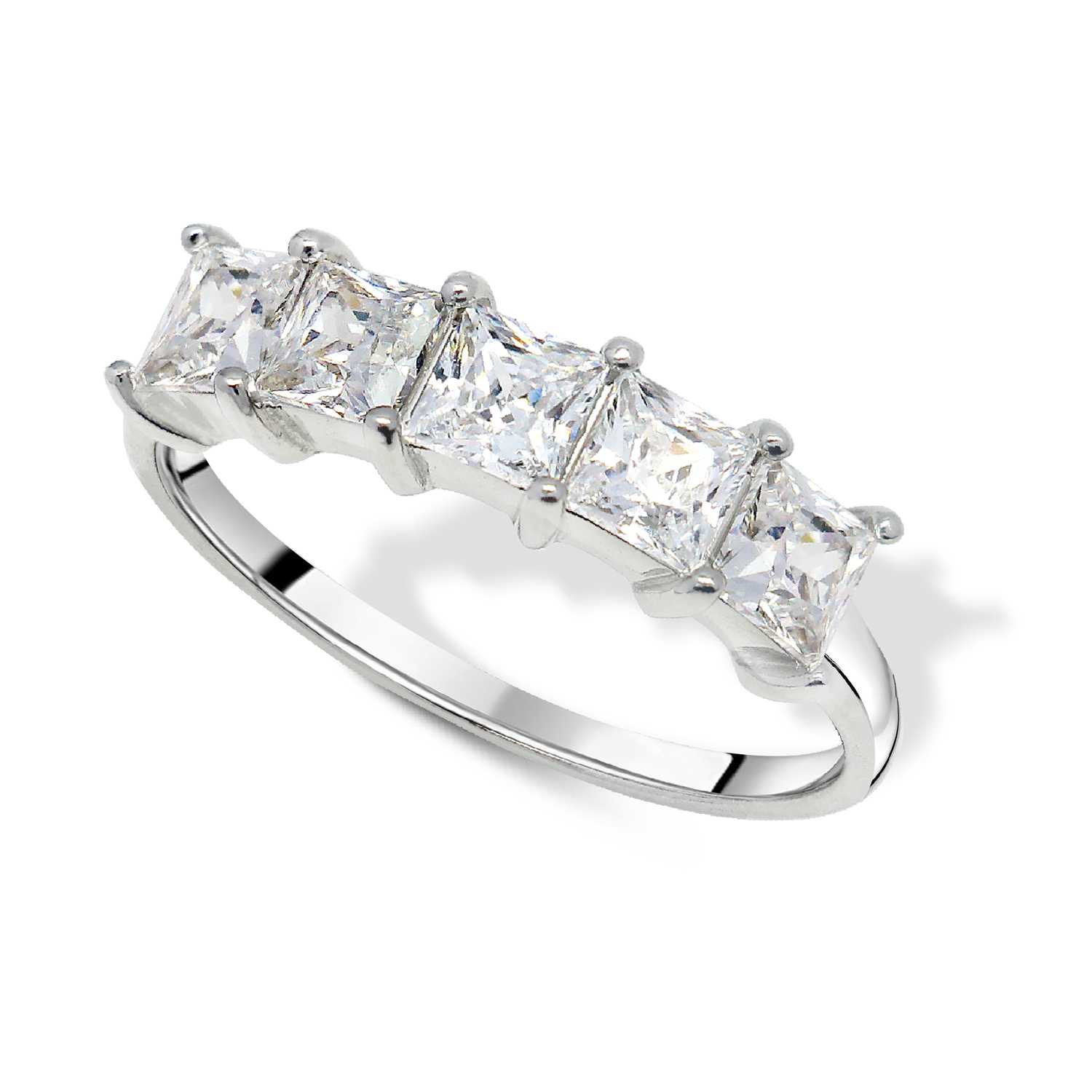 Silver Ring With Square Shaped CZ