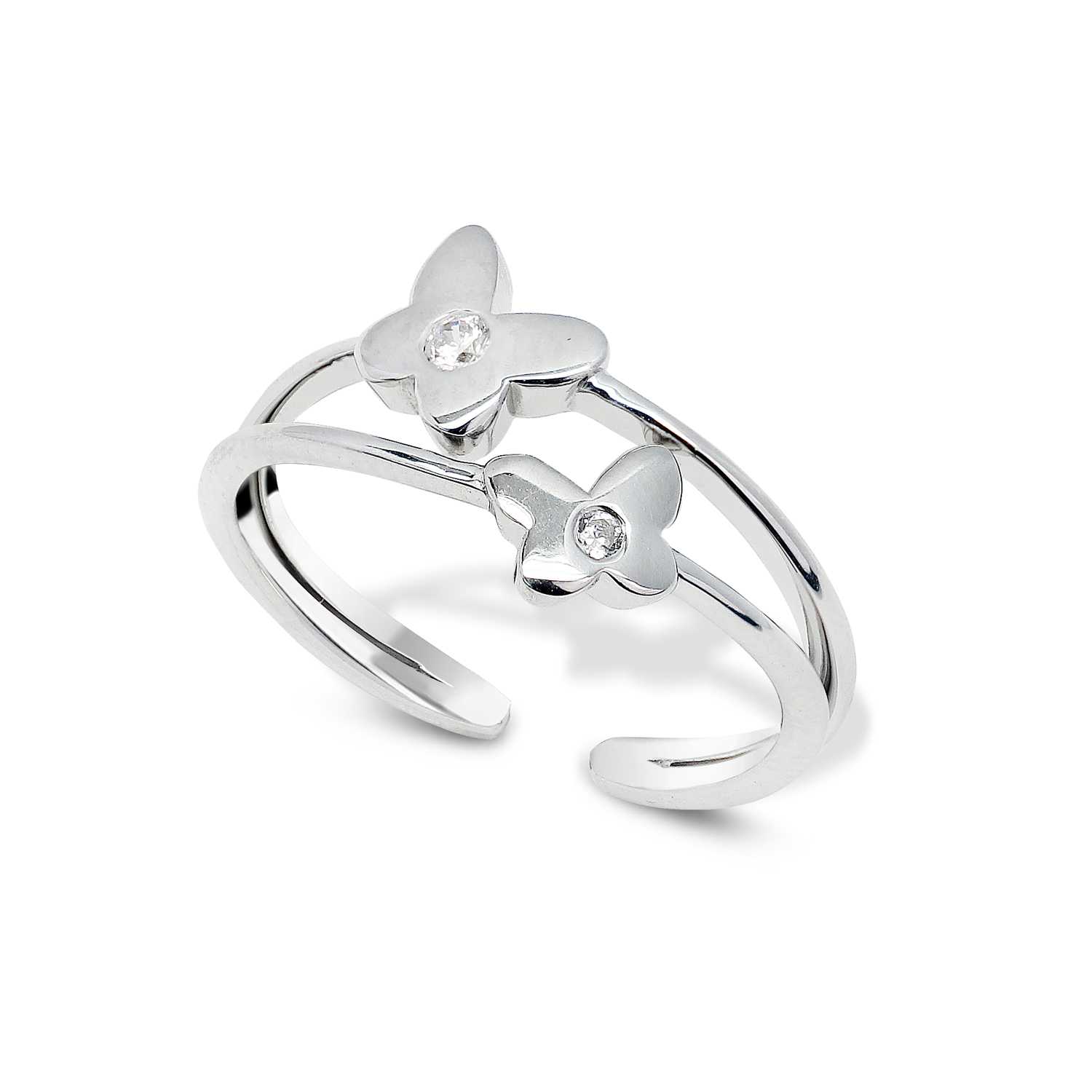 Butterfly Ring With CZ In The Middle