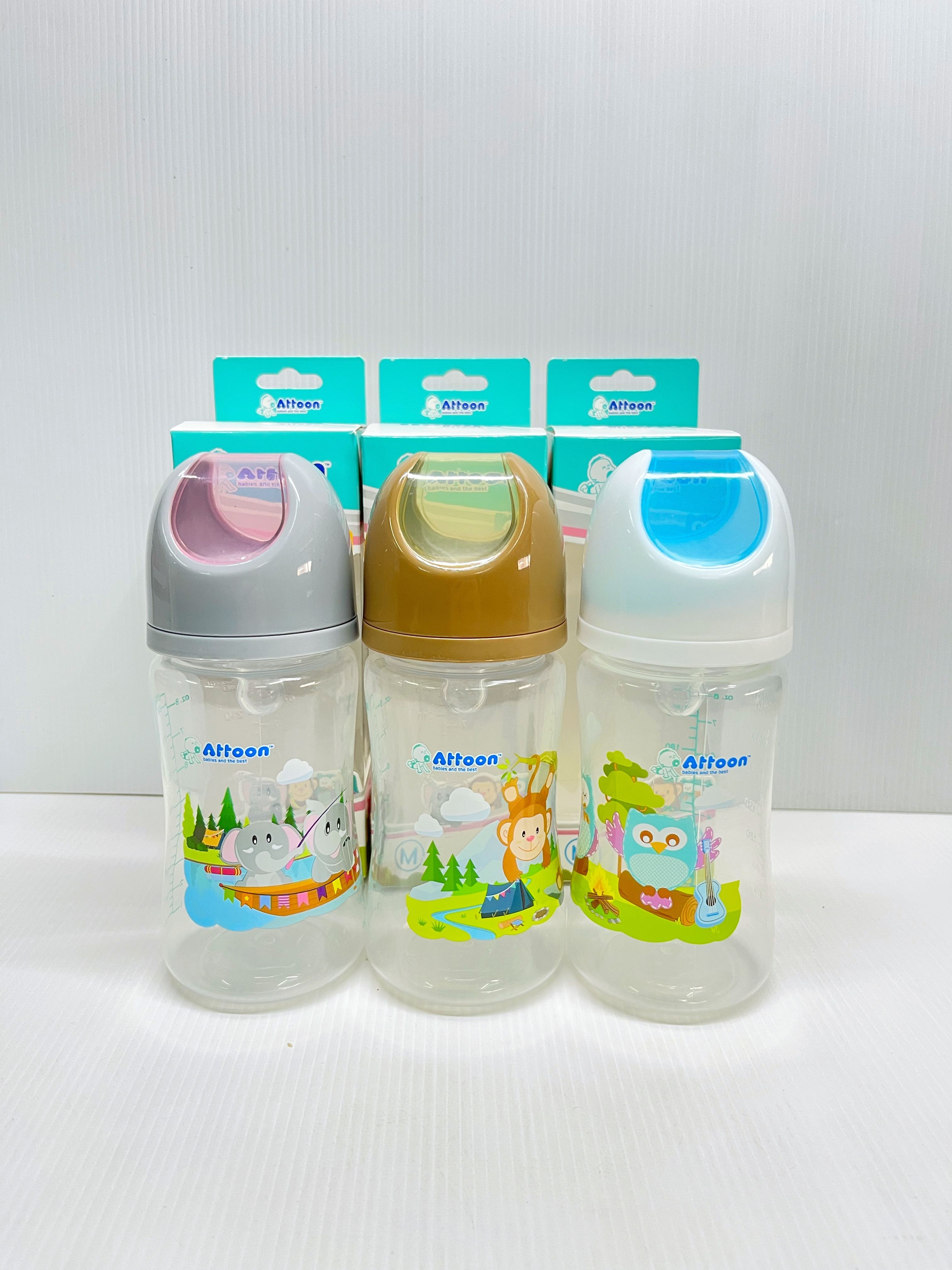 ขวดนม Attoon คอกว้าง PP Hygienic 2 tone GIGLE