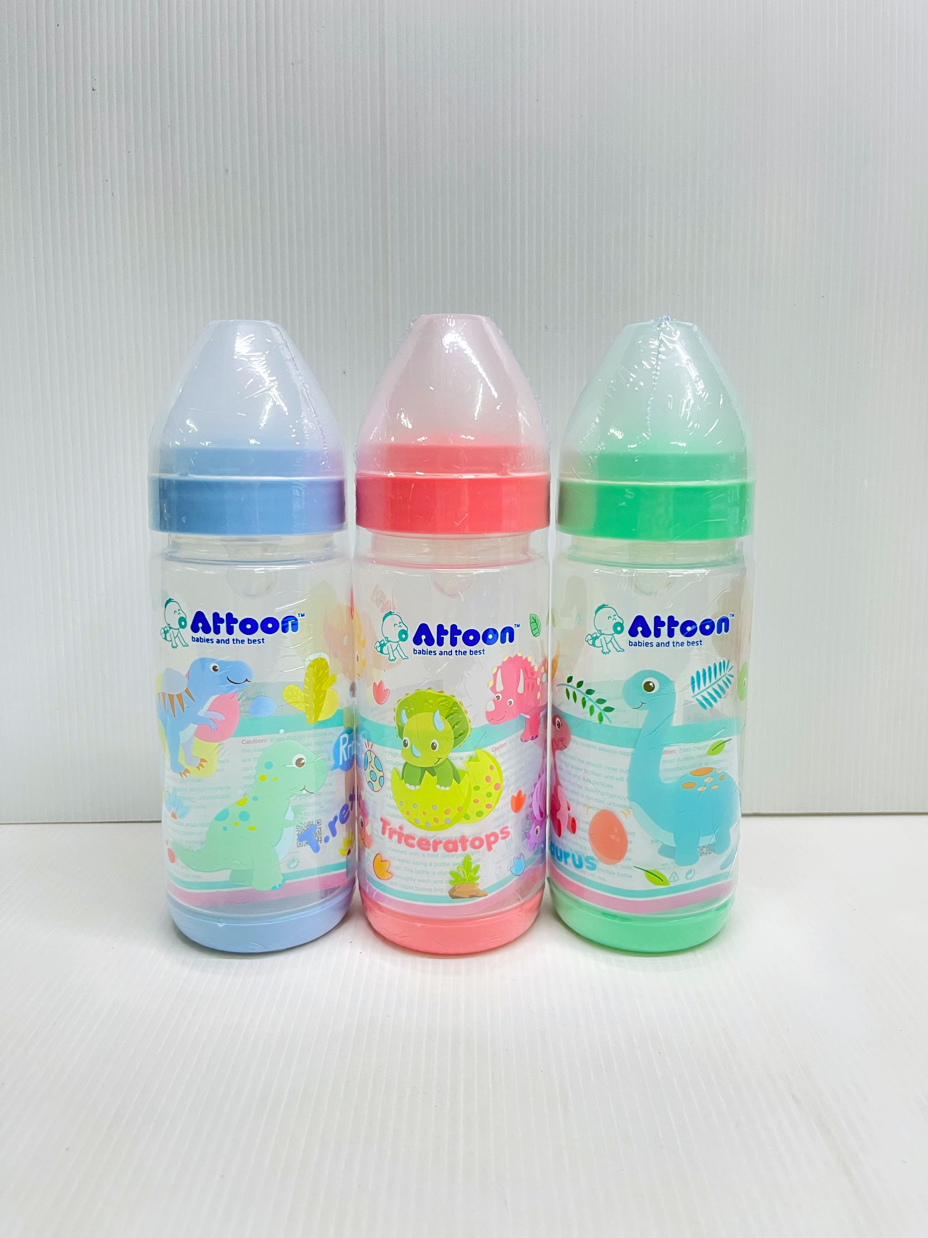 ATTOON ขวดนม PP รุ่น Color Slim คอแคบ และ คอกว้าง 3,5,8 ออนซ์ แพ็ค 3 คละสี