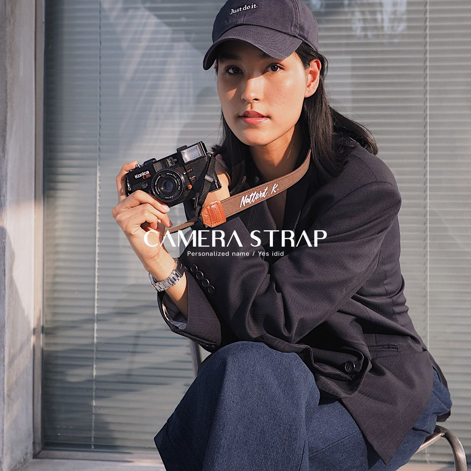 YES IDID. | CLASSIC CAMERA STRAP (small size) สายคล้องกล้องสั่งทำชื่อ /  PERSONALIZED NAME.