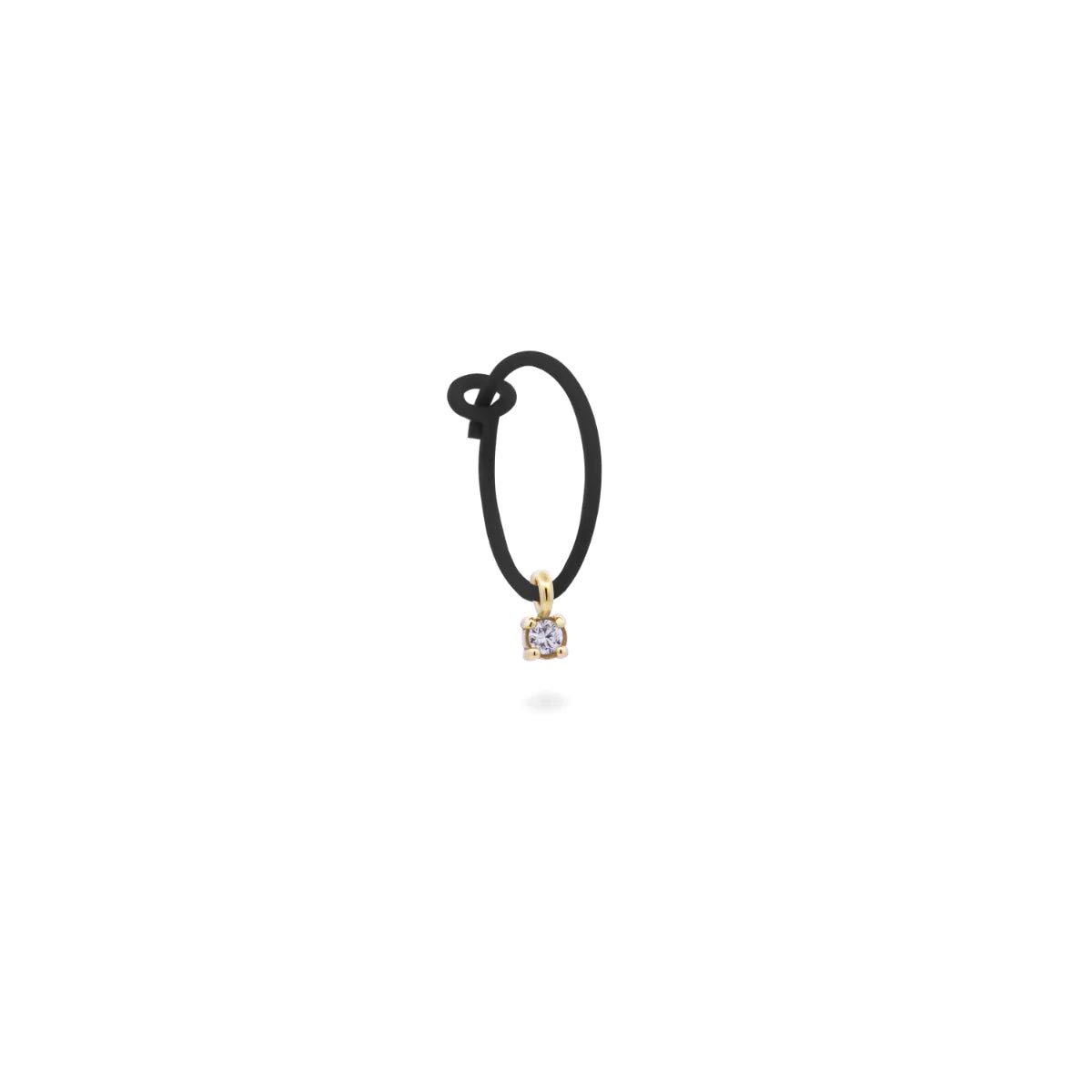 EARRINGS - Single Diamond Lab Grown Diamonds Hoop