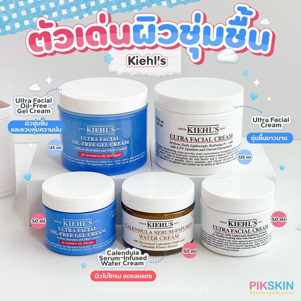 Kiehl's ขนาดใหญ่ทั้งหมด เนื้อครีมสัมผัสเบา ไม่เหนียวเหนอะหนะ