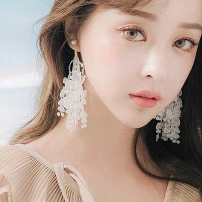 ต่างหูพู่ลูกไม้ ต่างหูระย้า ต่างหูผ้าลูกไม้ ต่างหูลูกไม้ ต่างหูแฟชั่น ต่างหูระย้าลูกไม้ ❤ส่งฟรี❤