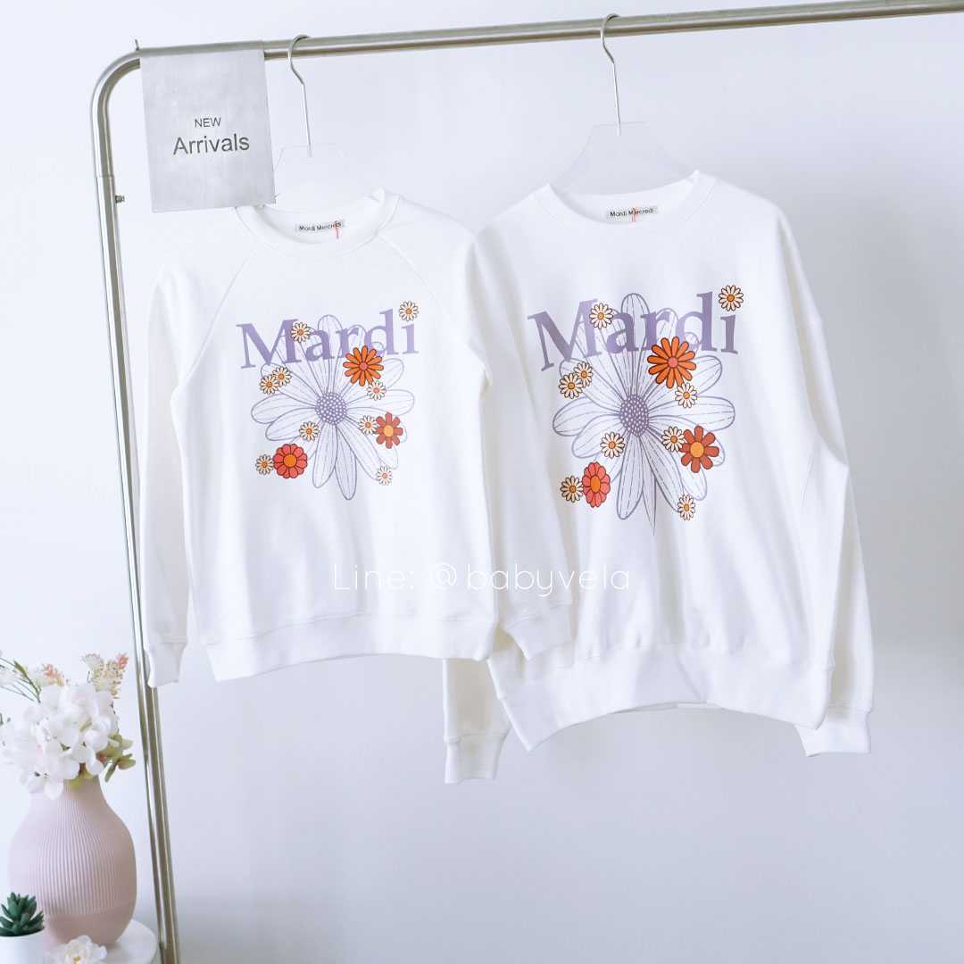 Mardi Sweatshirt Flowermardi Blossom (White Lavender)