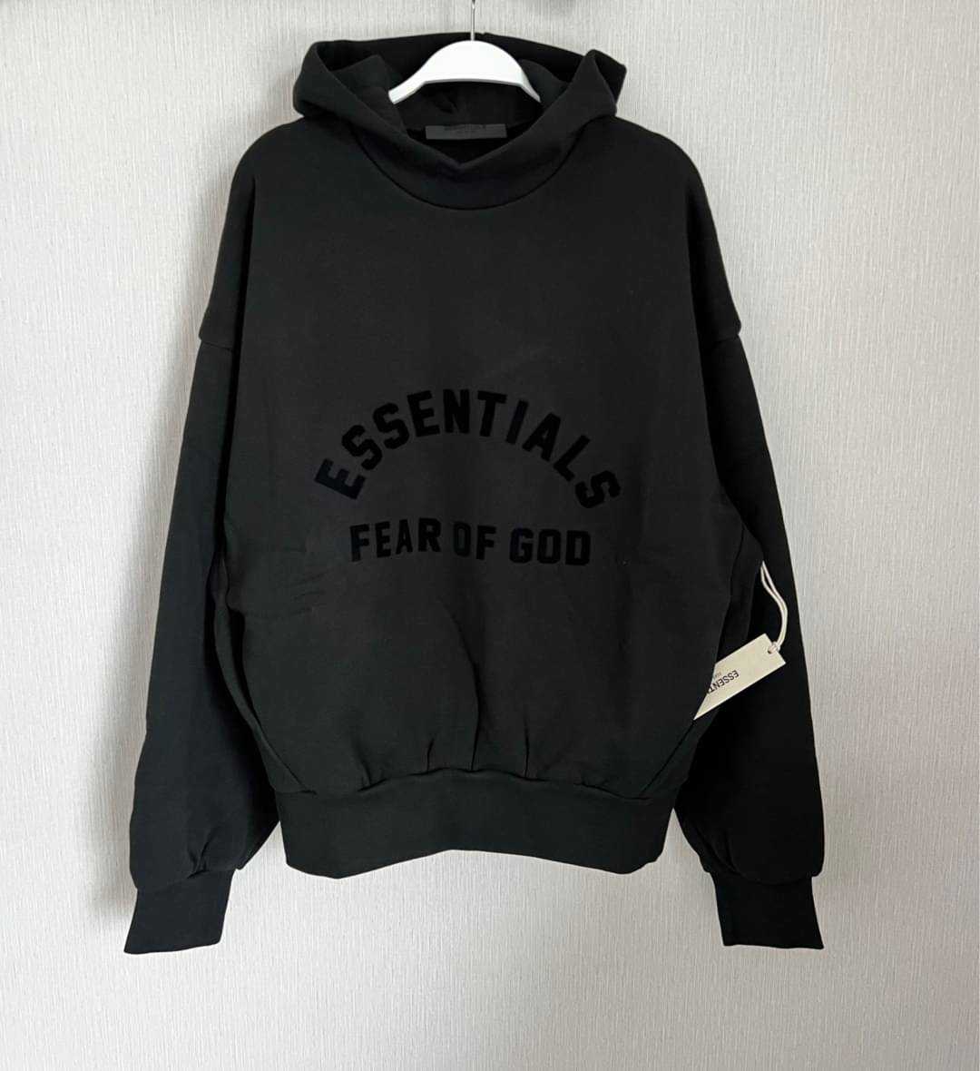 ESSENTIALS Black Bonded Hoodie  