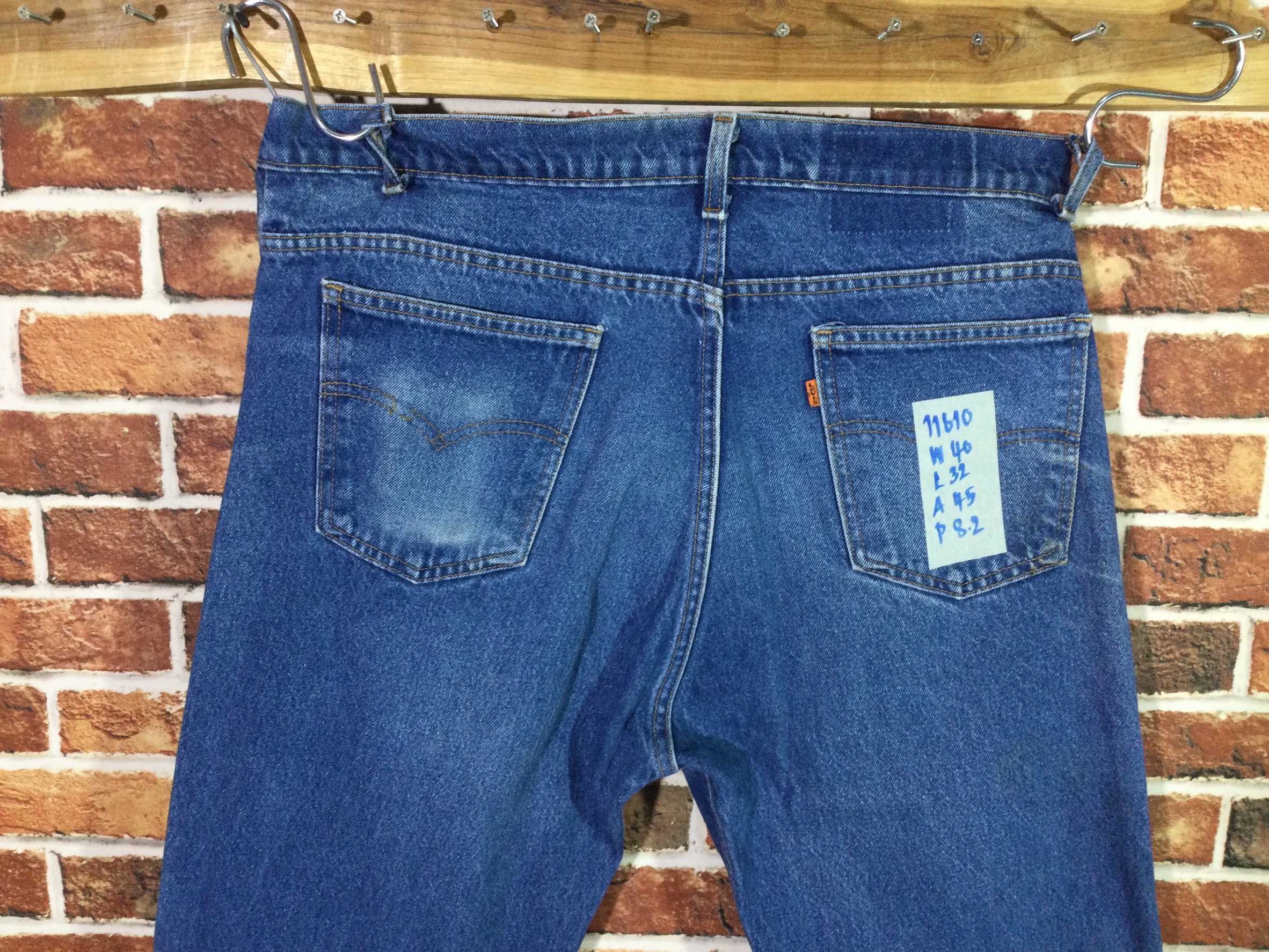 รหัส11610 Levi's505(ยุคเก่า) (ป่ายส้ม) (วินเทจ)  Made in USA เลขกระดุม581 วัดจริง เอว40