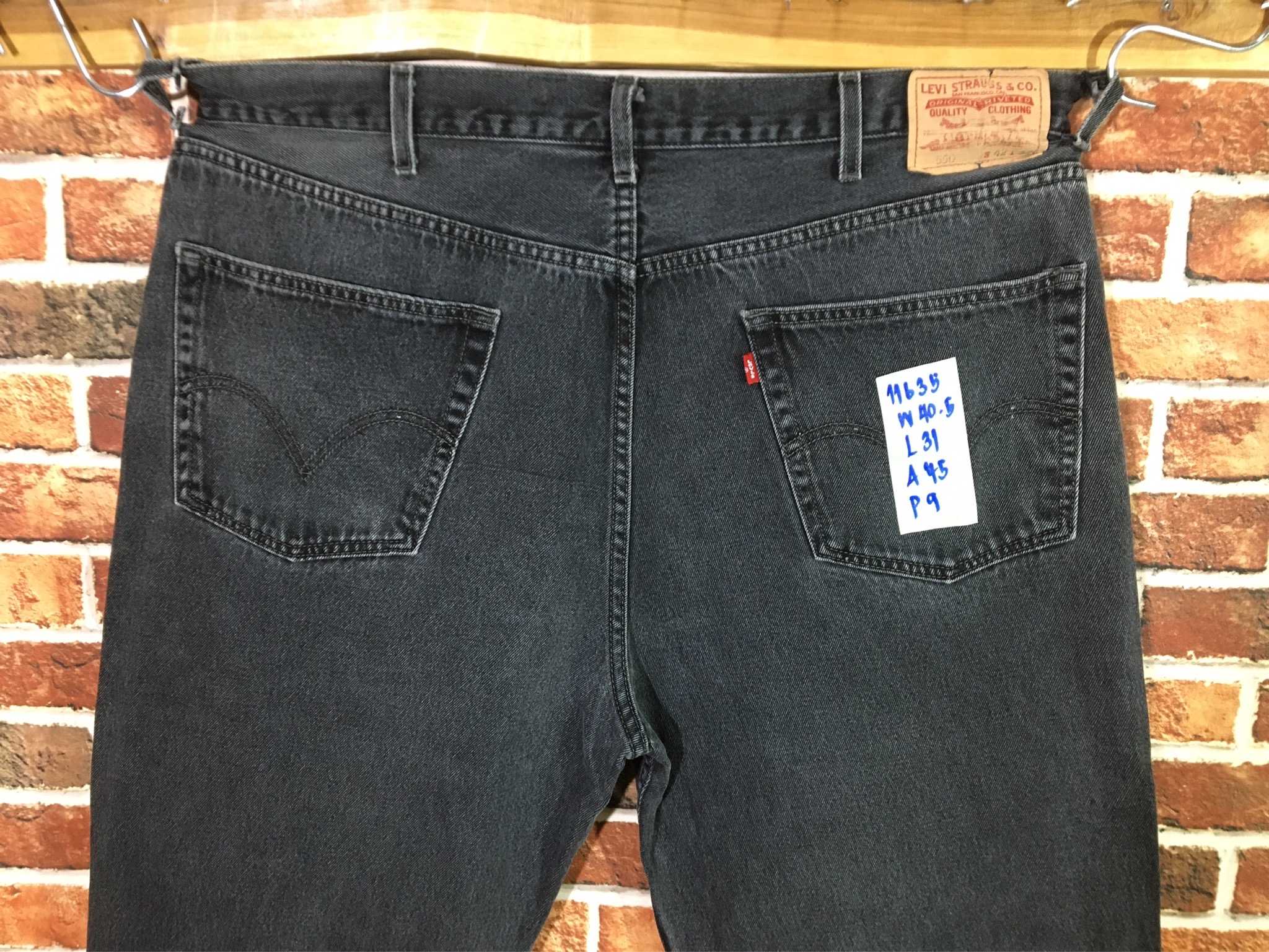 รหัส11635 Levi's550(สีดำ)  Made in Lesotho  เลขกระดุม239 วัดจริง เอว40.5