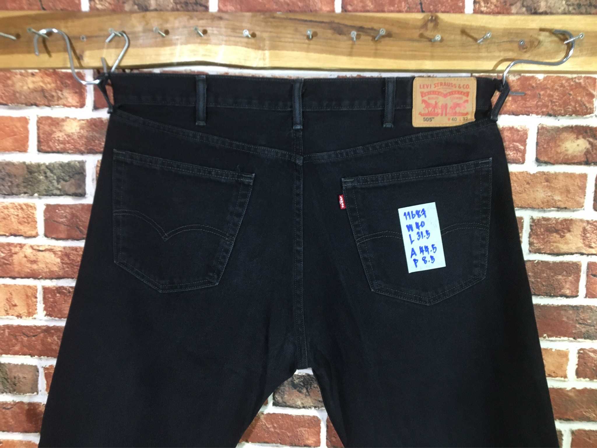 รหัส11687 Levi's505(ตรงป้าย) (สีดำ)  Made in Nicaragau เลขกระดุม4460 วัดจริง เอว40
