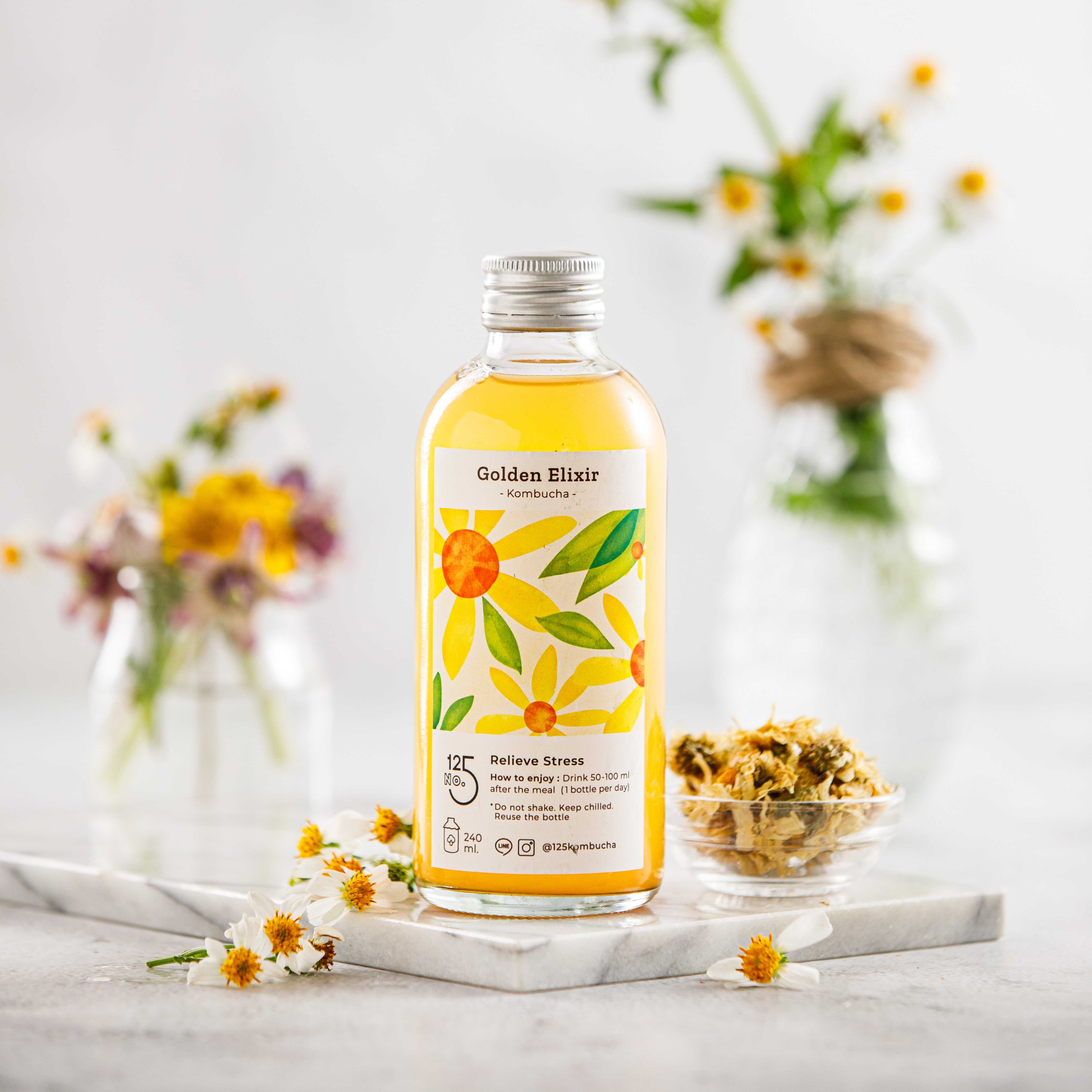 Golden Elixir Kombucha (Chamomile x Chrysanthemum)