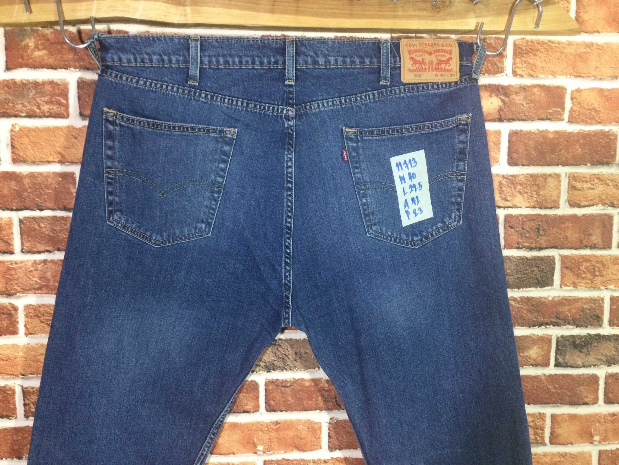 รหัส11713 Levi's505(ตรงป้าย)(ผ้ายืด)  Made in Egypt    เลขกระดุม4986 วัดจริง เอว40