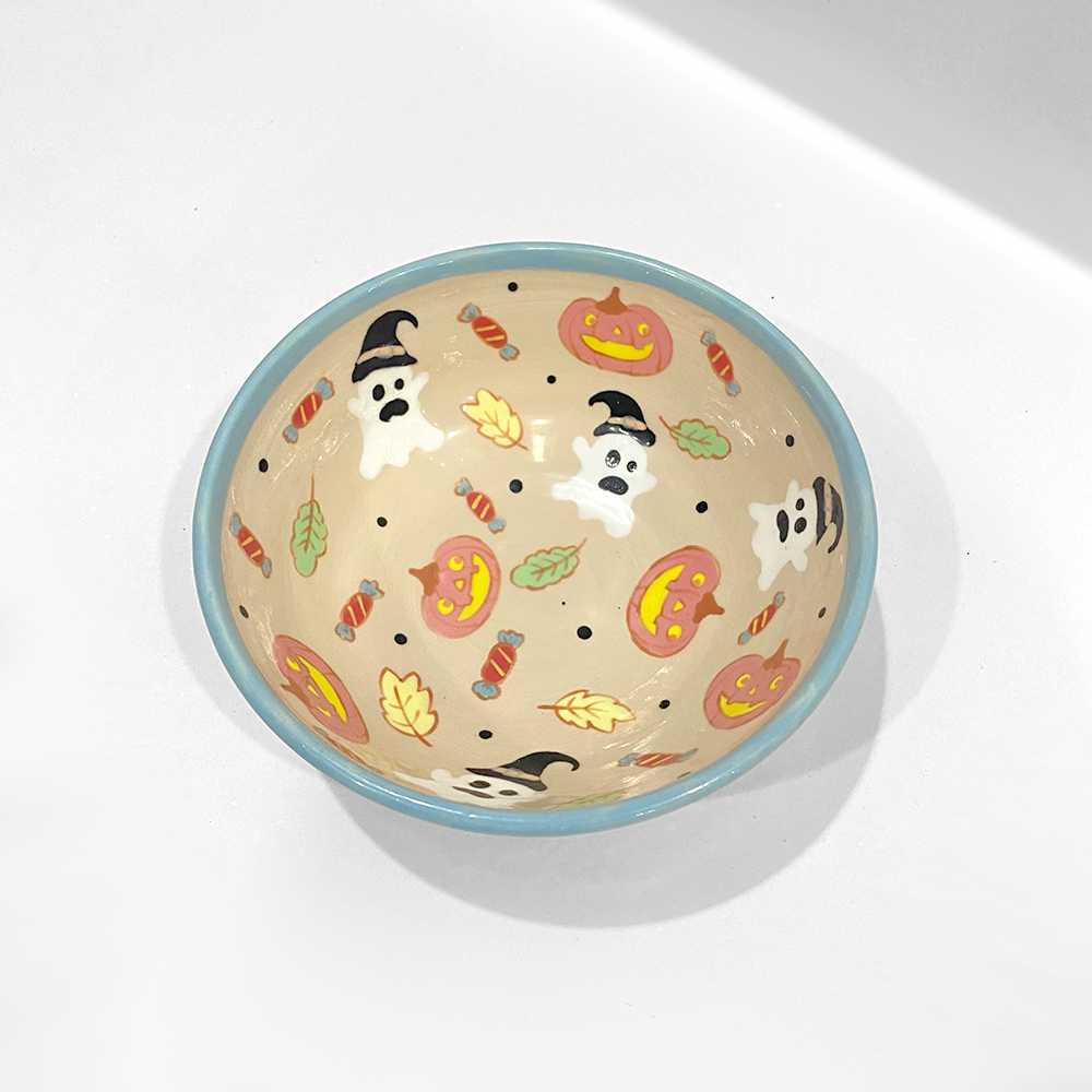(หลุด QC ใช้งานได้ปรกติ ขายถูกมาก) ถ้วยชาม ใบใหญ่มาก Spooky Choccolato Candy Halloween BOWL H03B01