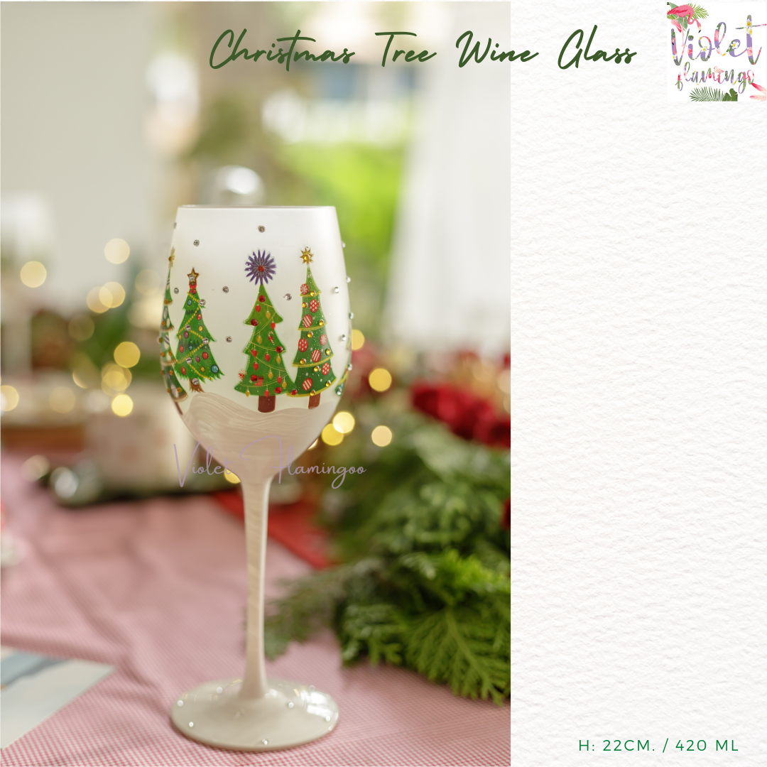 Christmas Tree Wine Glass