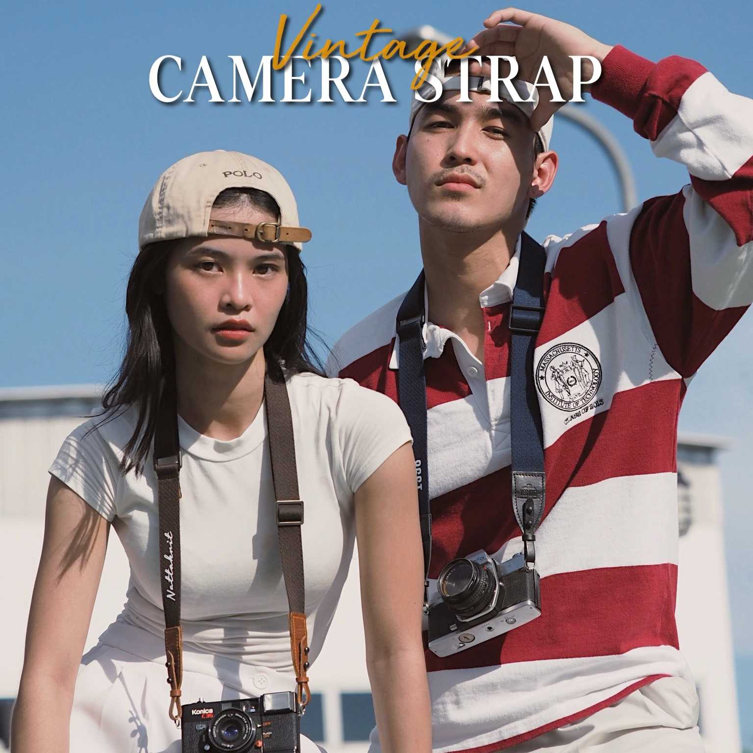 YES IDID. | VINTAGE CAMERA STRAP สายคล้องกล้องหัวหนังแท้ สั่งทำชื่อ  / PERSONALIZED NAME.