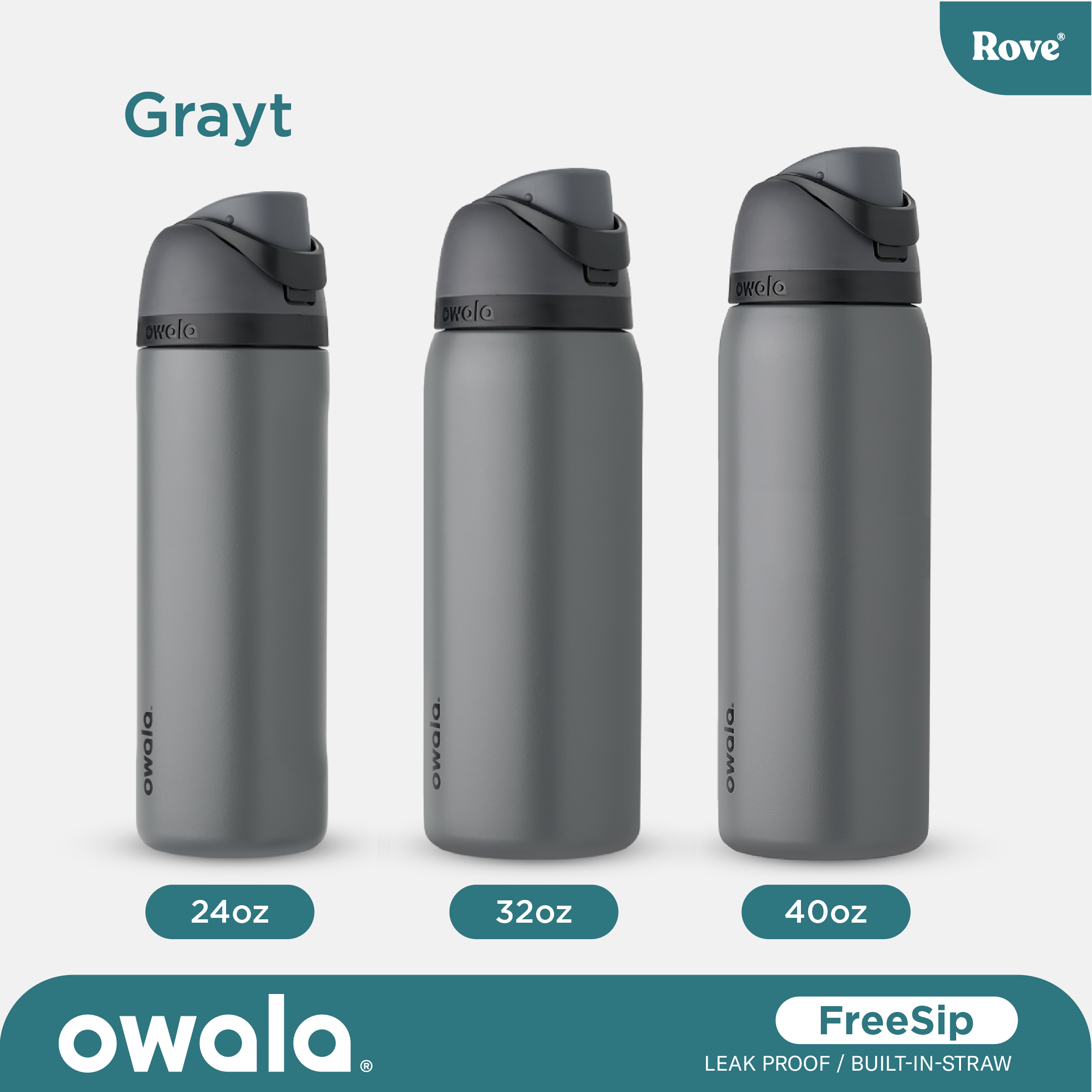 OWALA FreeSip 24oz/32oz/40oz - Grayt