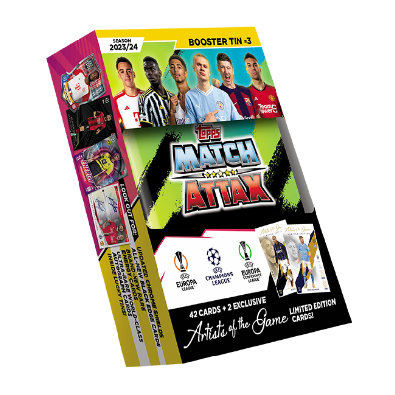 Match Attax 23/24 Booster Tin #3  / การ์ดฟุตบอลแมตช์แอทแทค กล่องเหล็กบูสเตอร์ทิน สีเขียว