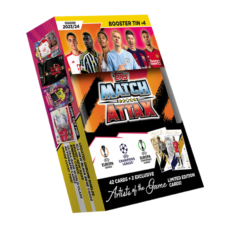 Match Attax 23/24 Booster Tin #4  / การ์ดฟุตบอลแมตช์แอทแทค กล่องเหล็กบูสเตอร์ทิน สีแดง