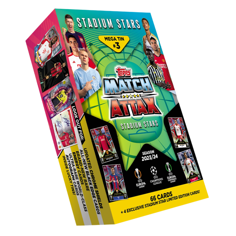 Match Attax 23/24 Mega Tins #3 / การ์ดฟุตบอลแมตช์แอทแทค กล่องเหล็ก เมก้าทิน สีเขียว
