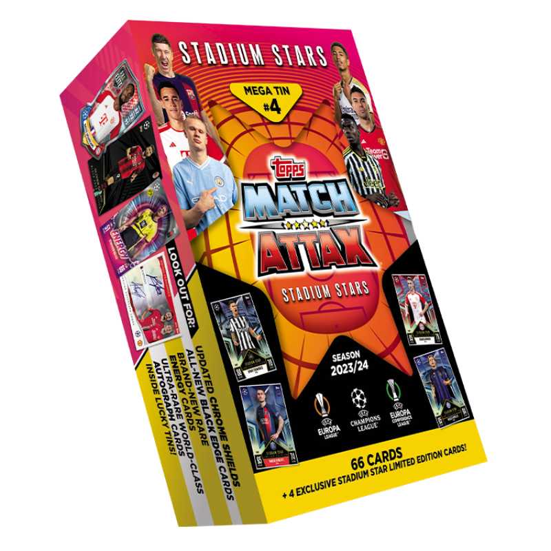 Match Attax 23/24 Mega Tins #4/ การ์ดฟุตบอลแมตช์แอทแทค กล่องเหล็ก เมก้าทิน สีแดง