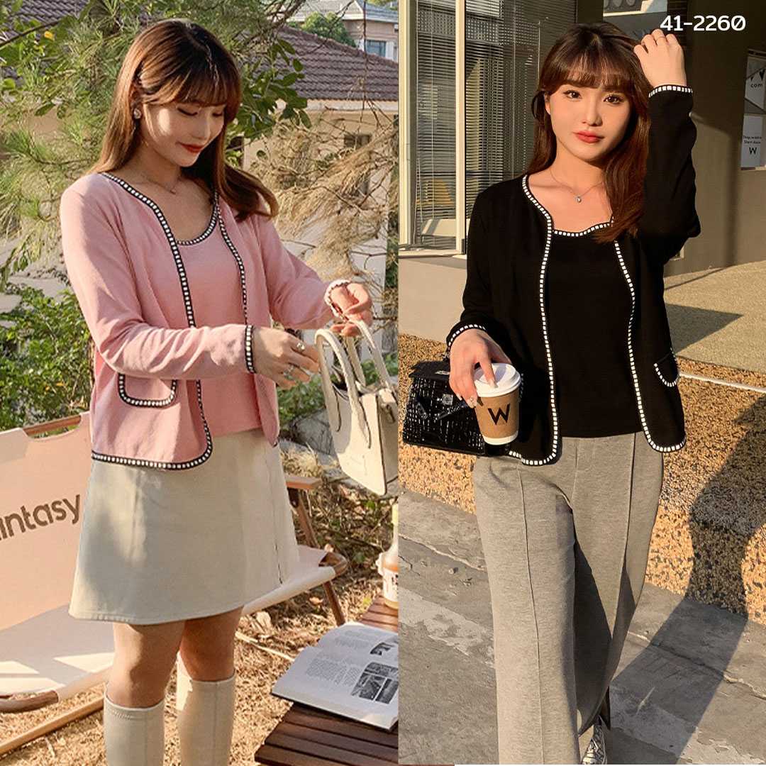 41-2260 เซ็ตเสื้อ 2 ชิ้น เสื้อคลุมพร้อมเสื้อสายเดี่ยว