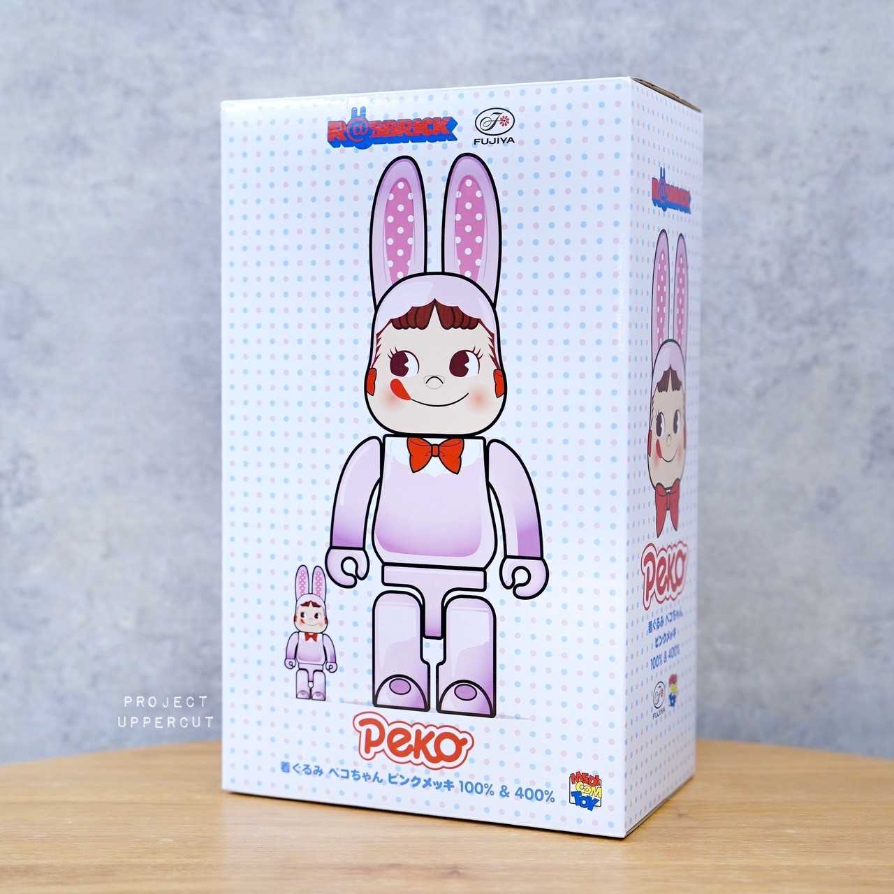 R@BBRICK 400%+100% FUJIYA : Costume Peko-Chan - Pink Plated Ver. (Y2018) [New]