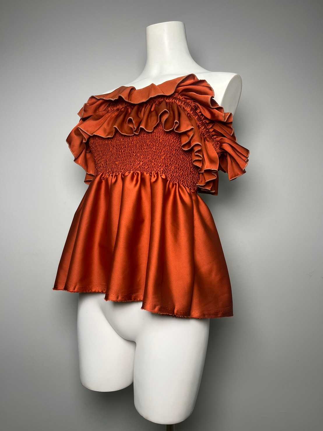 Ivy top Ruffle - Brown