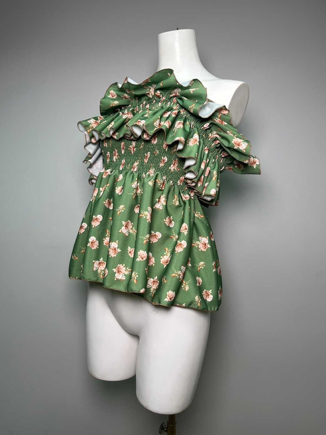 Ivy top Ruffle - Green Floral